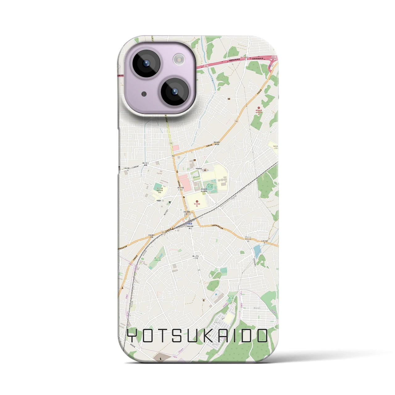 【四街道(千葉県)】地図柄iPhoneケース(バックカバータイプ)