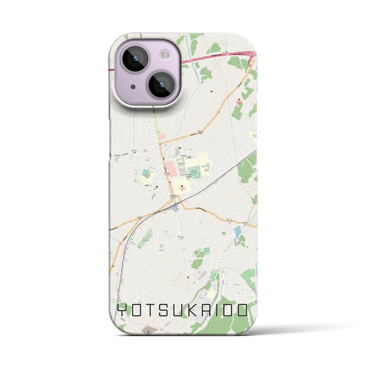 【四街道(千葉県)】地図柄iPhoneケース(バックカバータイプ)