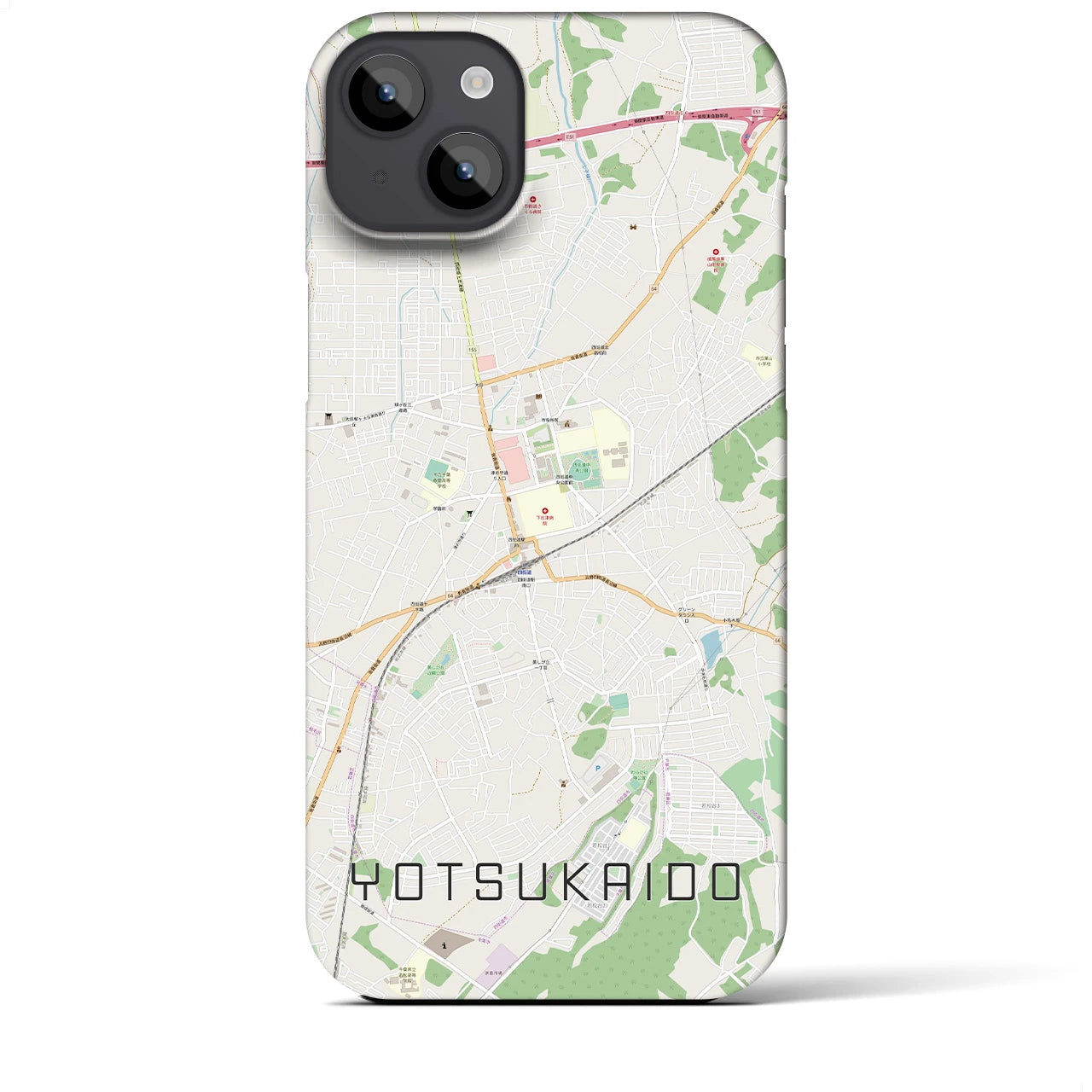 【四街道(千葉県)】地図柄iPhoneケース(バックカバータイプ)