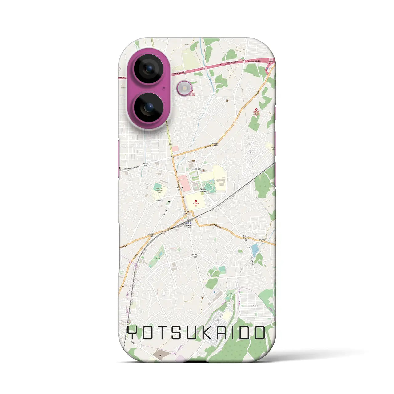 【四街道(千葉県)】地図柄iPhoneケース(バックカバータイプ)