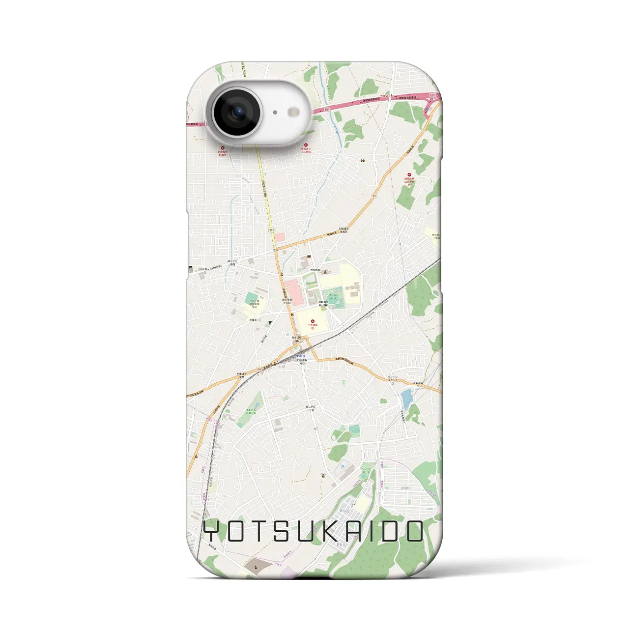 【四街道(千葉県)】地図柄iPhoneケース(バックカバータイプ)