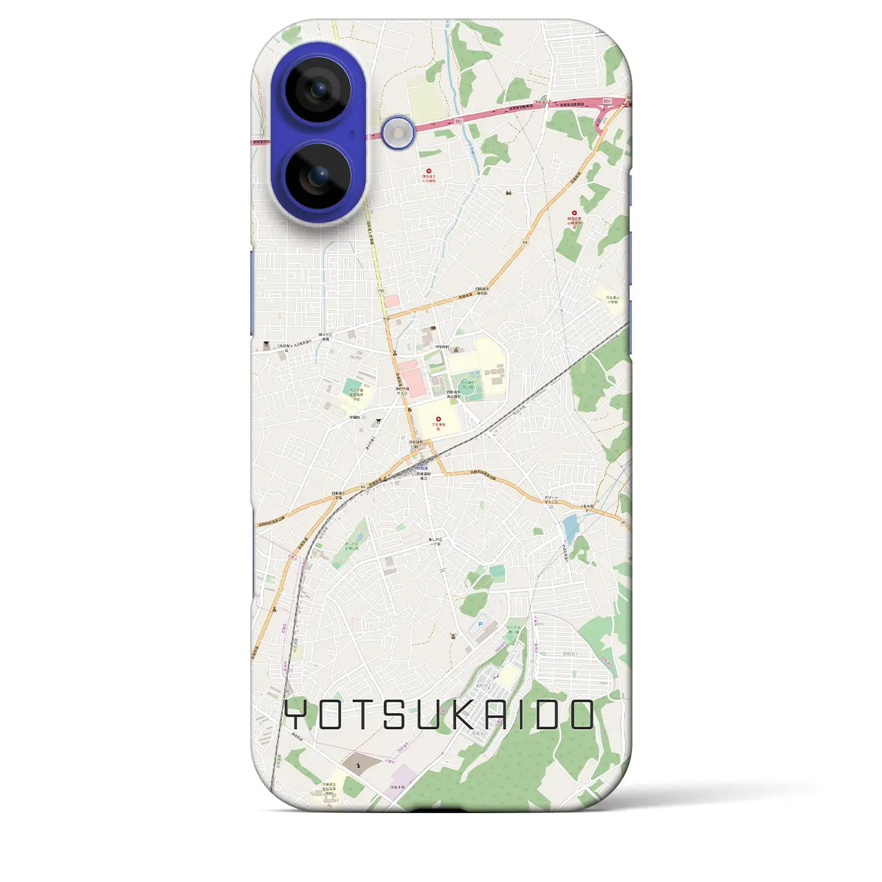 【四街道(千葉県)】地図柄iPhoneケース(バックカバータイプ)