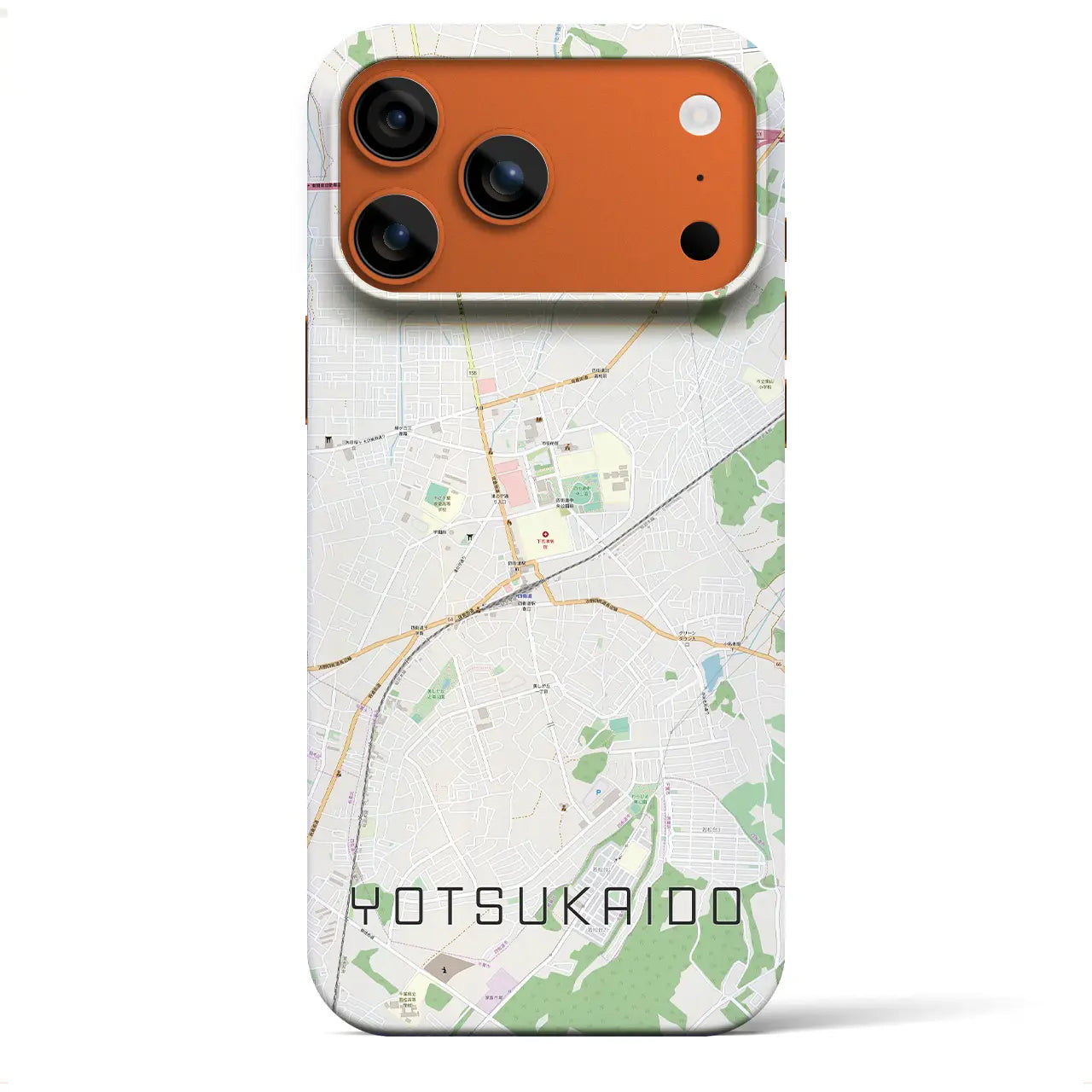 【四街道(千葉県)】地図柄iPhoneケース(バックカバータイプ)ブラック・iPhone 17 Pro Max 用
