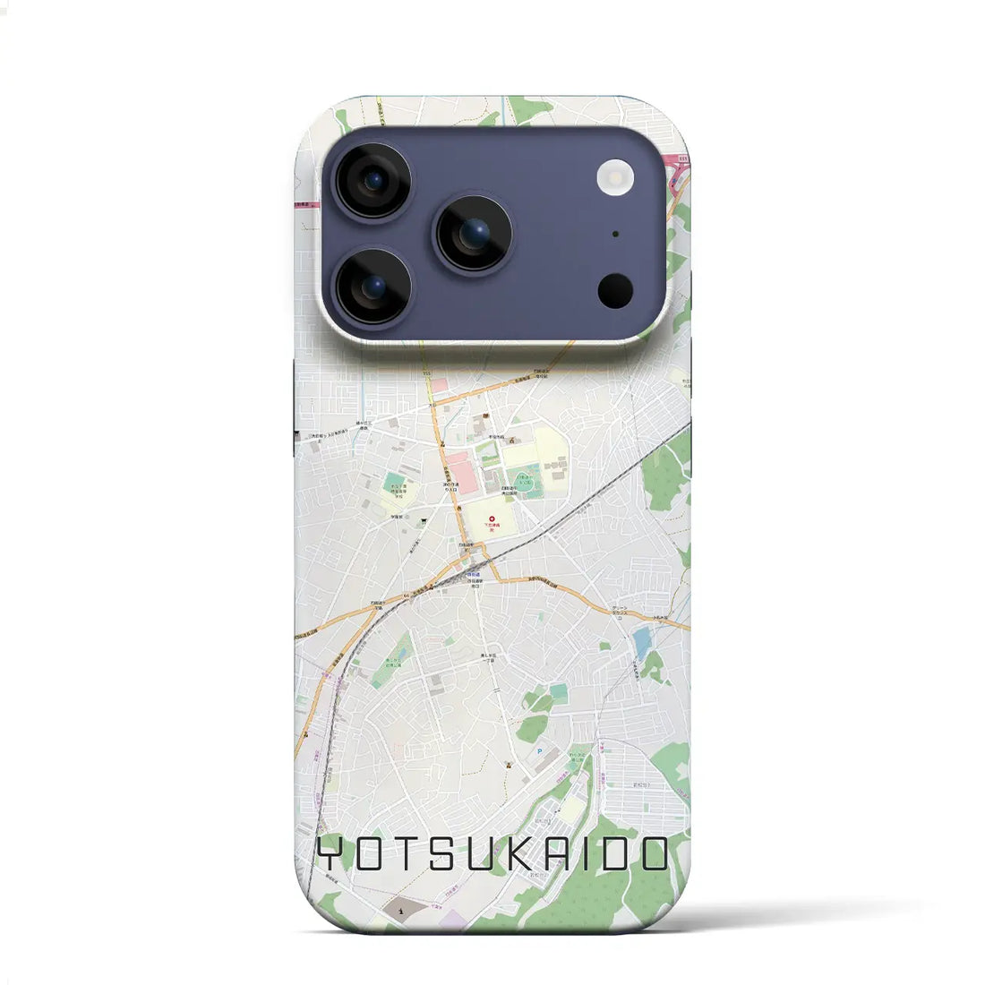 【四街道(千葉県)】地図柄iPhoneケース(バックカバータイプ)ナチュラル・iPhone 17 Pro Max 用