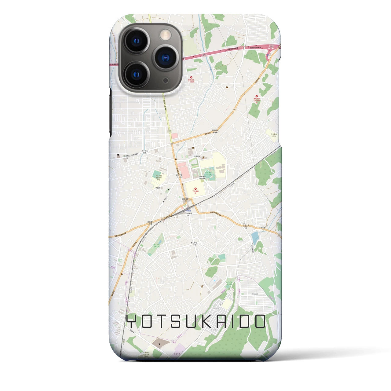 【四街道(千葉県)】地図柄iPhoneケース(バックカバータイプ)