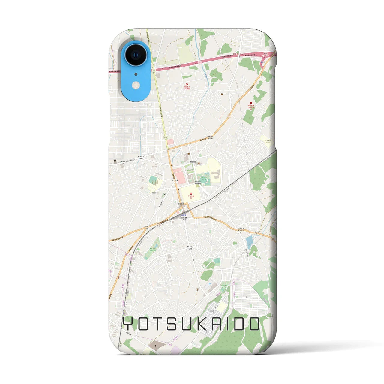 【四街道(千葉県)】地図柄iPhoneケース(バックカバータイプ)
