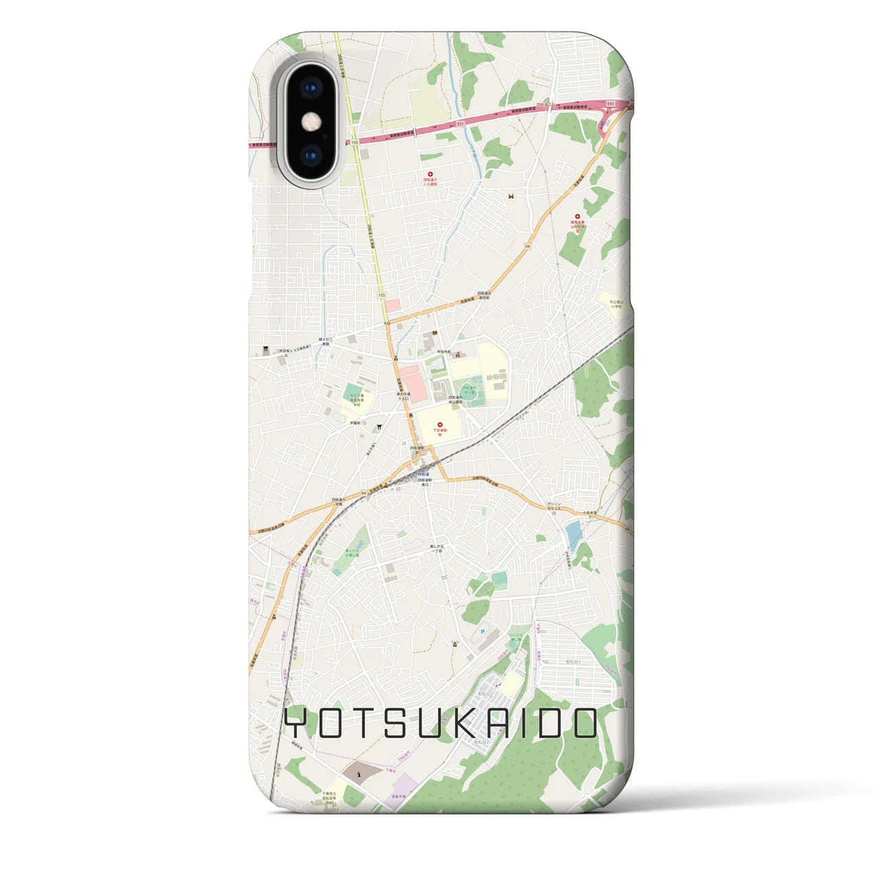 【四街道(千葉県)】地図柄iPhoneケース(バックカバータイプ)