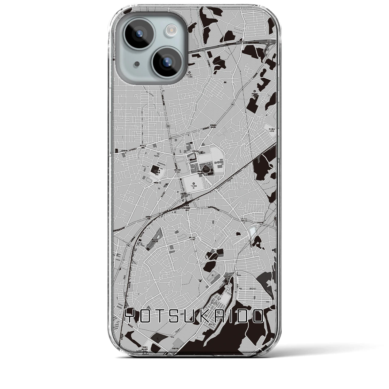 【四街道(千葉県)】地図柄iPhoneケース(クリアタイプ)