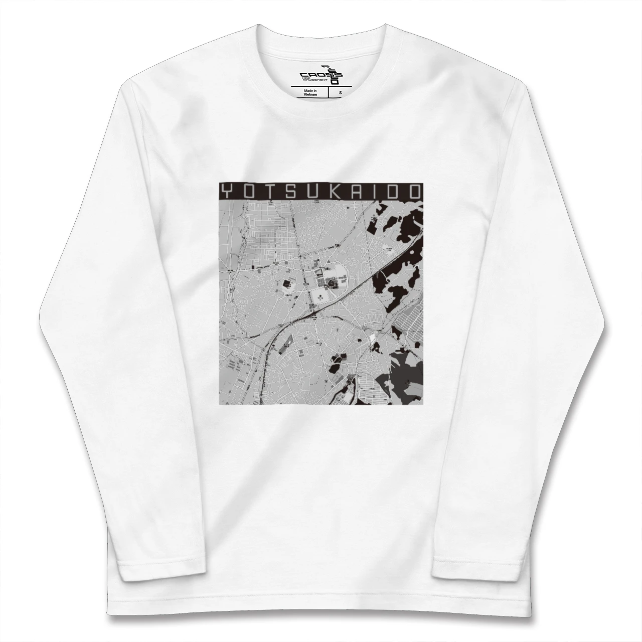 【四街道(千葉県)】地図柄ロングスリーブTシャツ