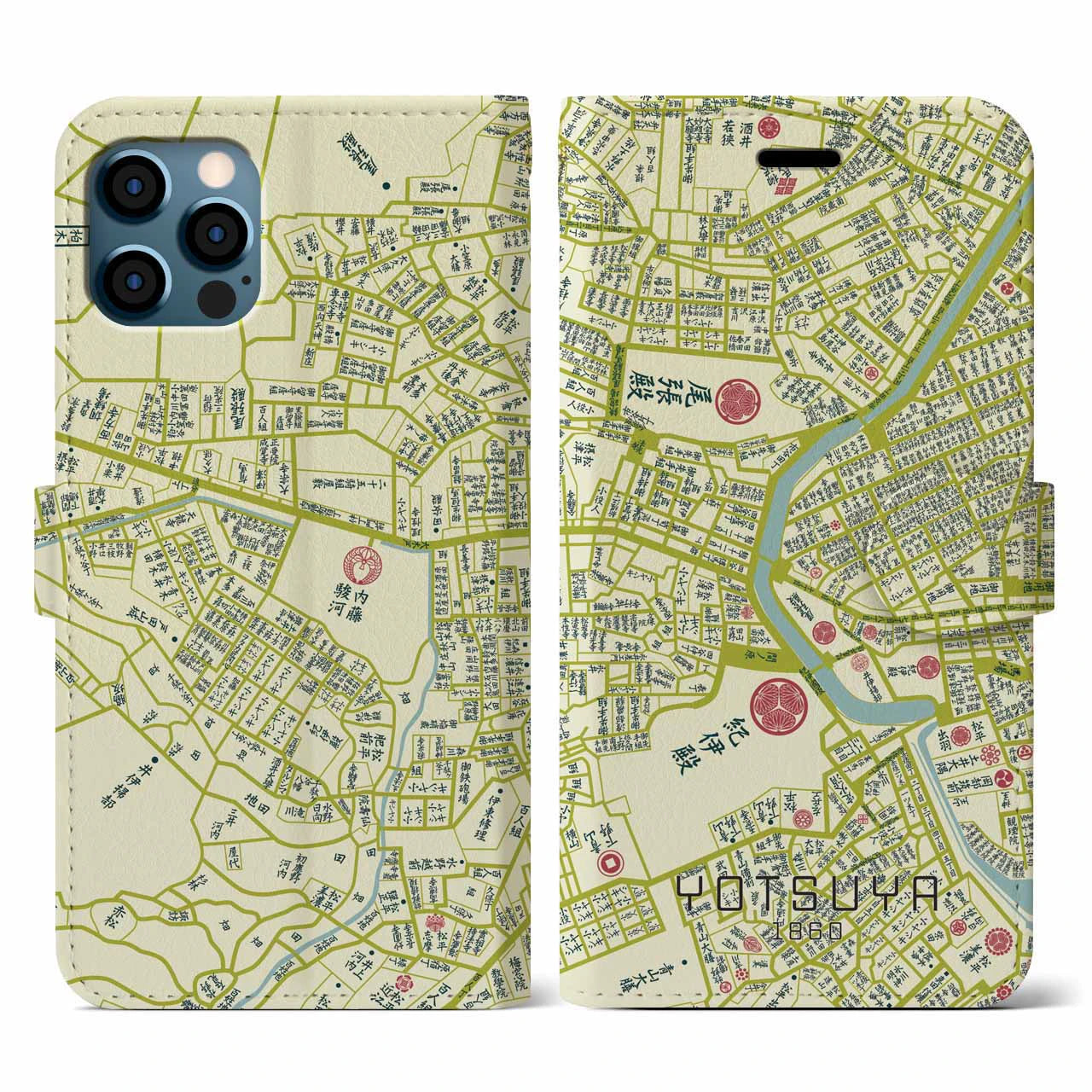 【四ツ谷(東京都)】万延江戸図iPhoneケース(手帳タイプ)