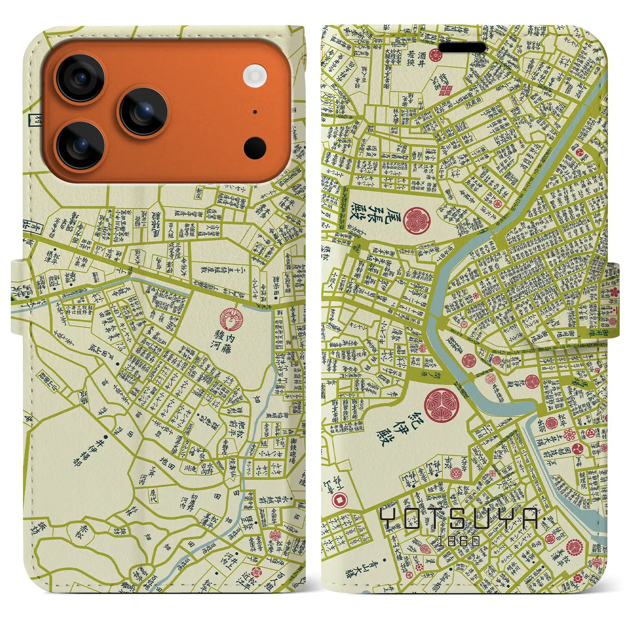 【四ツ谷(東京都)】万延江戸図iPhoneケース(手帳タイプ)