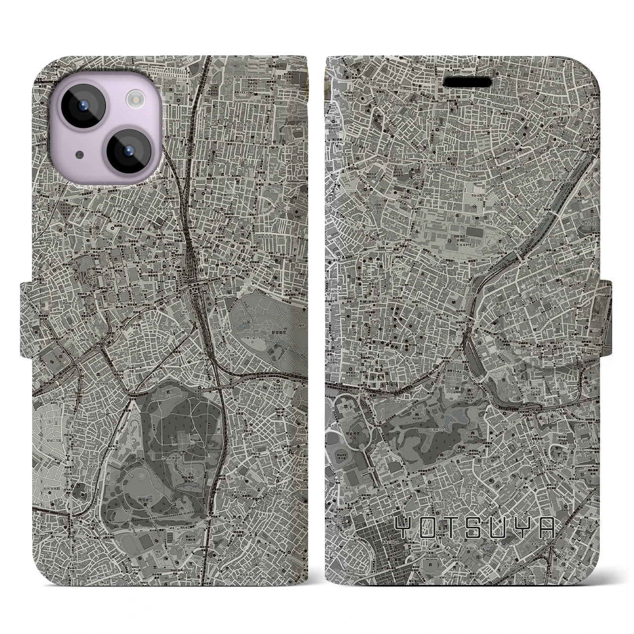 【四ツ谷(東京都)】地図柄iPhoneケース(手帳タイプ)