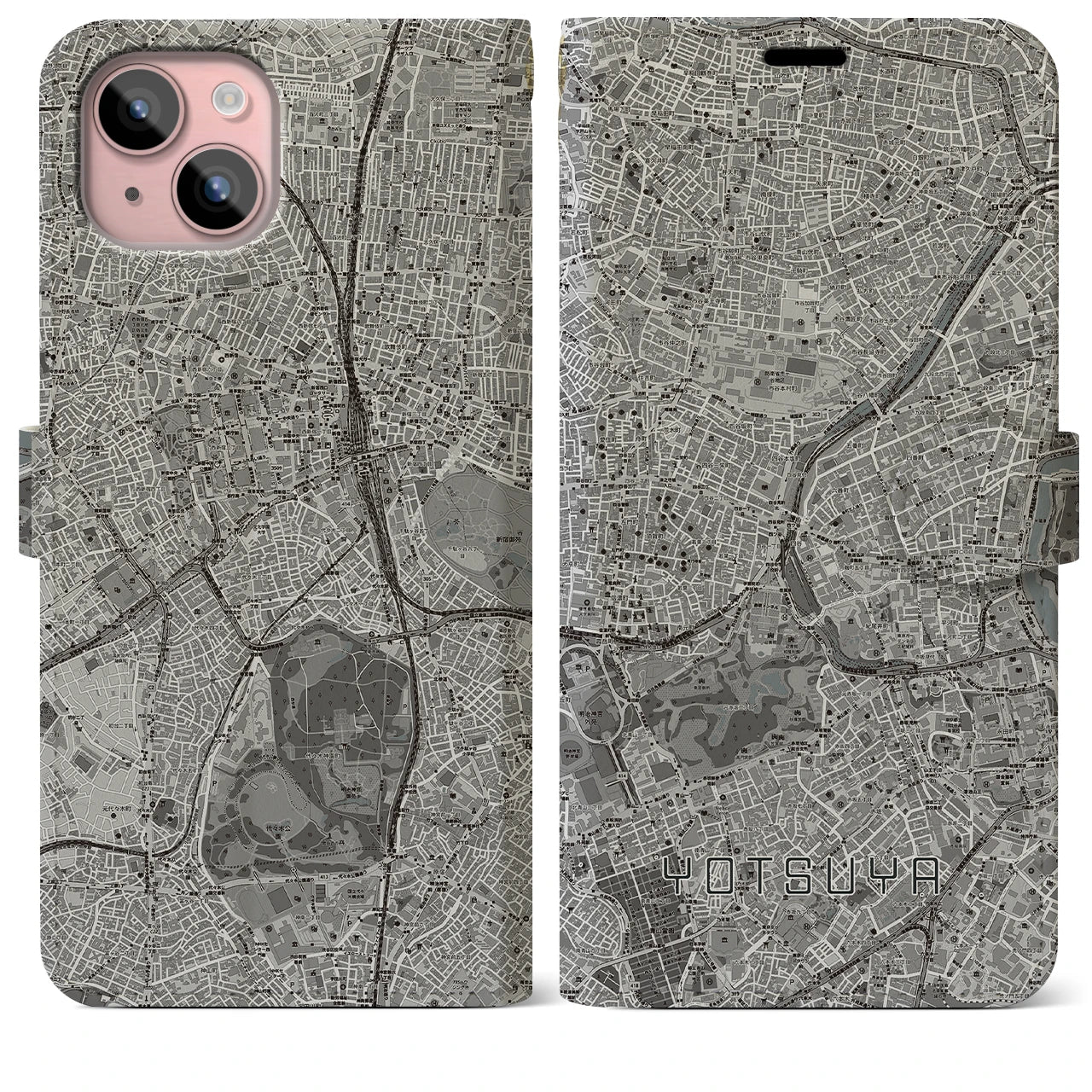 【四ツ谷(東京都)】地図柄iPhoneケース(手帳タイプ)