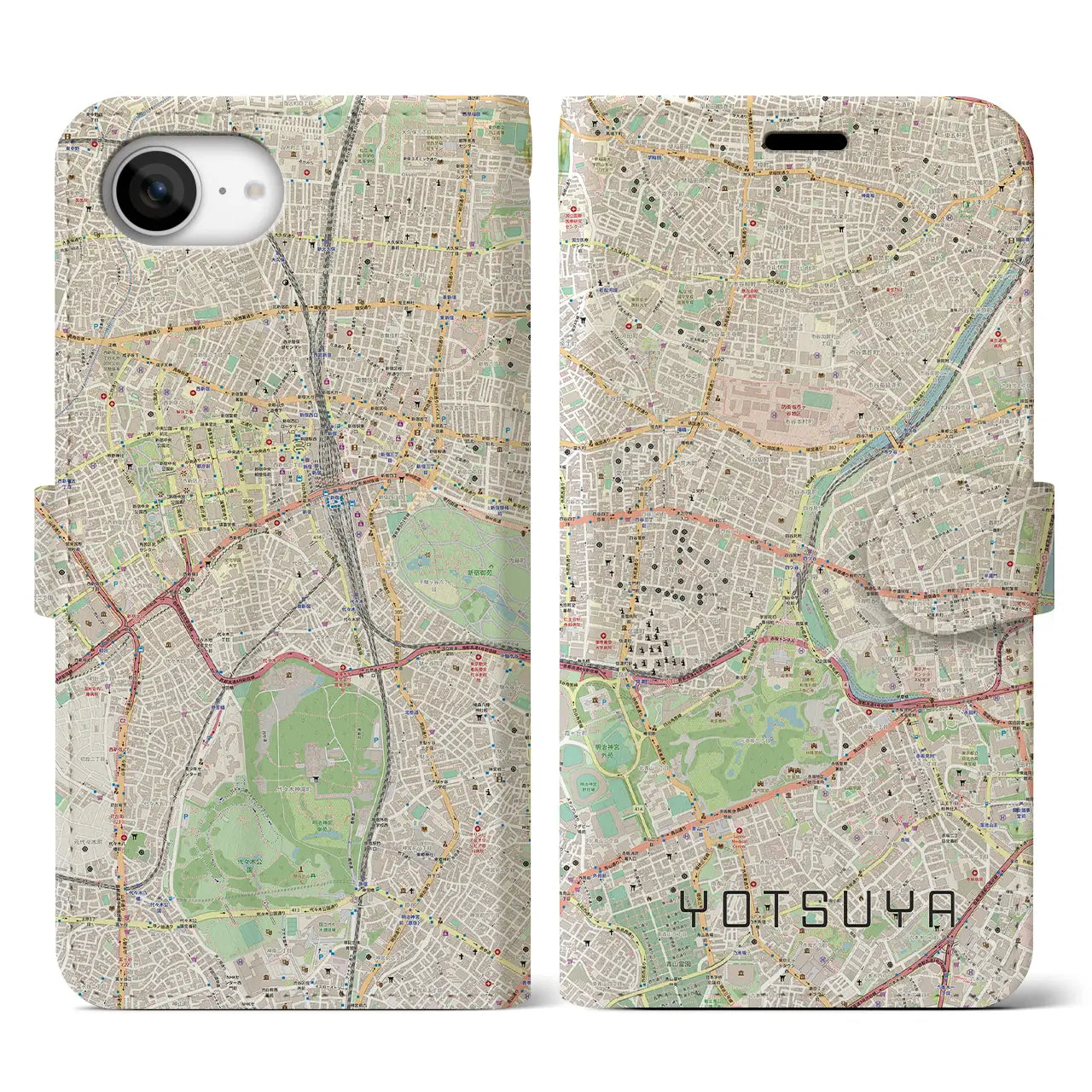 【四ツ谷(東京都)】地図柄iPhoneケース(手帳タイプ)