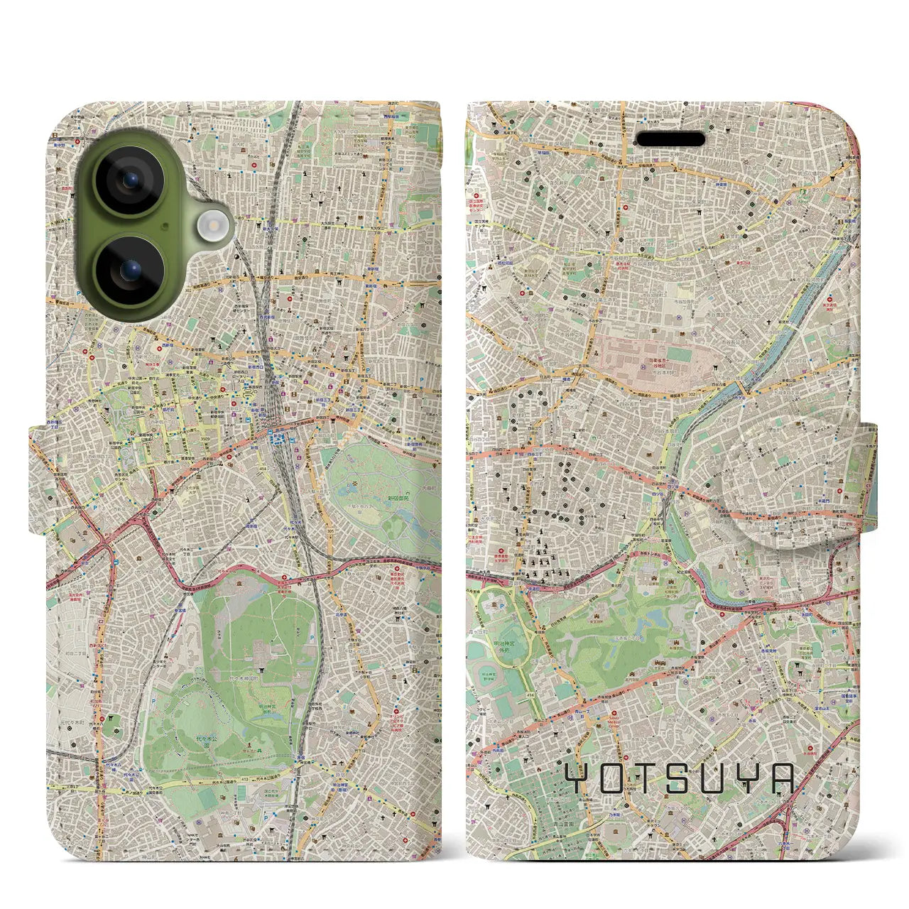 【四ツ谷(東京都)】地図柄iPhoneケース(手帳タイプ)