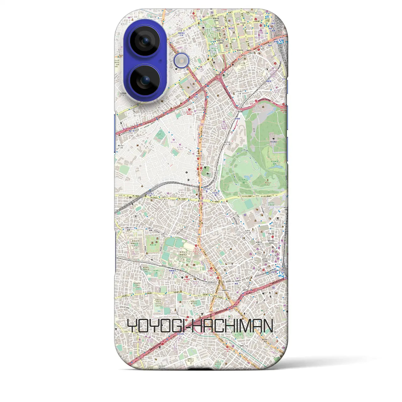 【代々木八幡(東京都)】地図柄iPhoneケース(バックカバータイプ)ナチュラル・iPhone 16 Pro Max 用