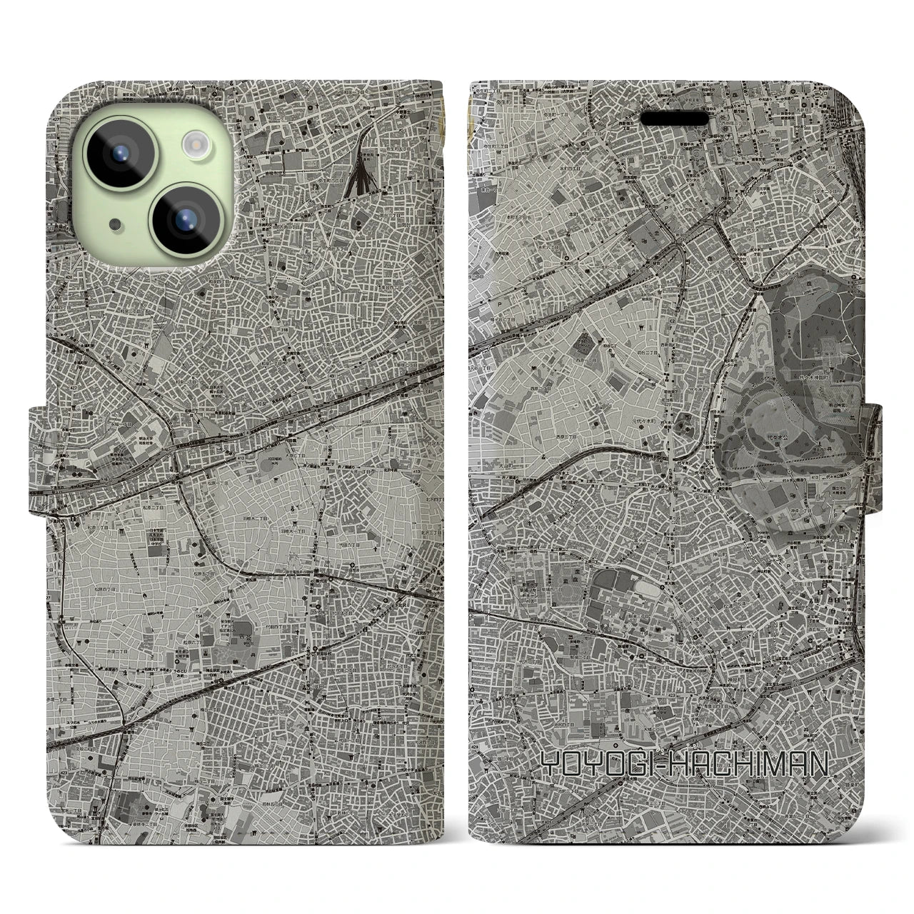 【代々木八幡(東京都)】地図柄iPhoneケース(手帳タイプ)