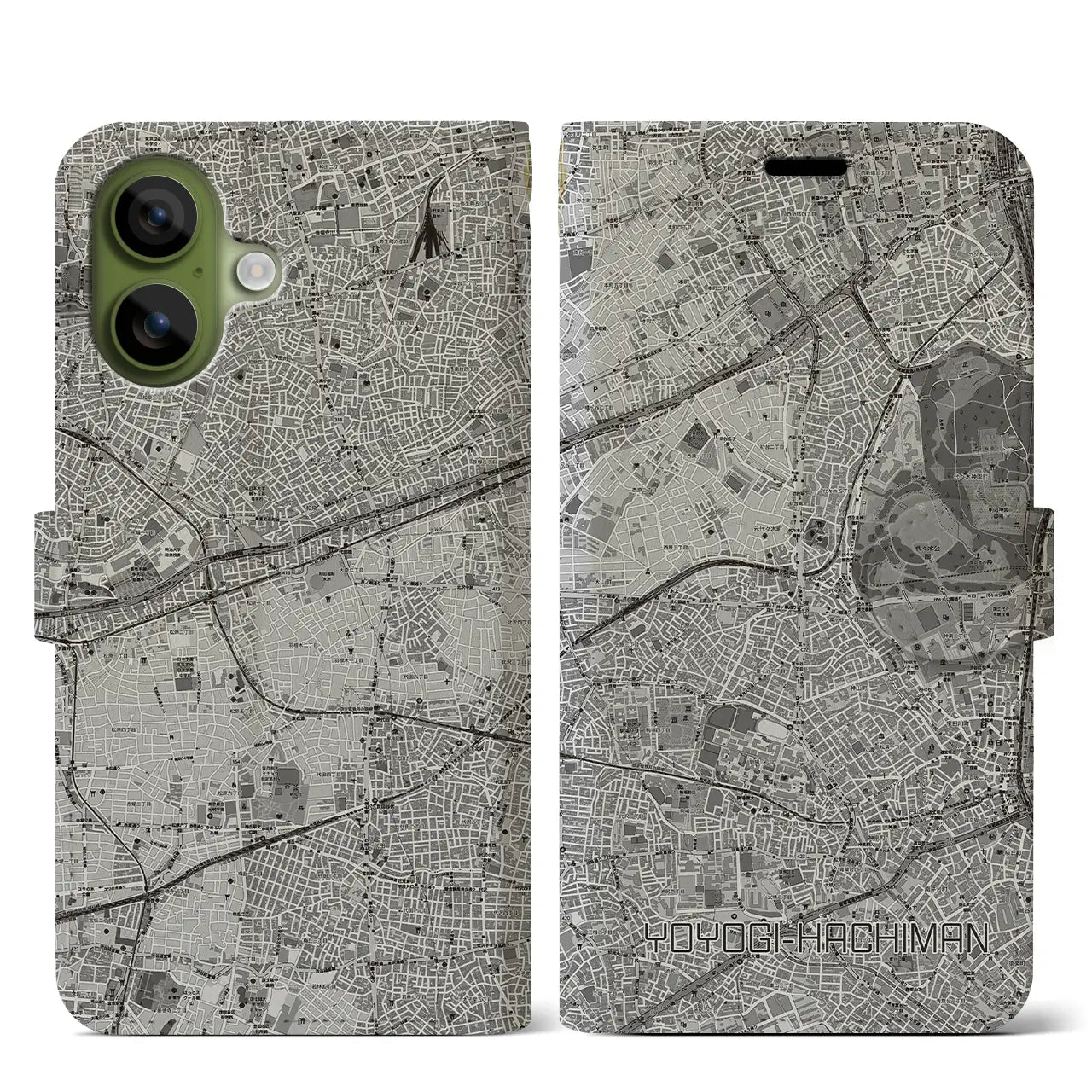 【代々木八幡(東京都)】地図柄iPhoneケース(手帳タイプ)