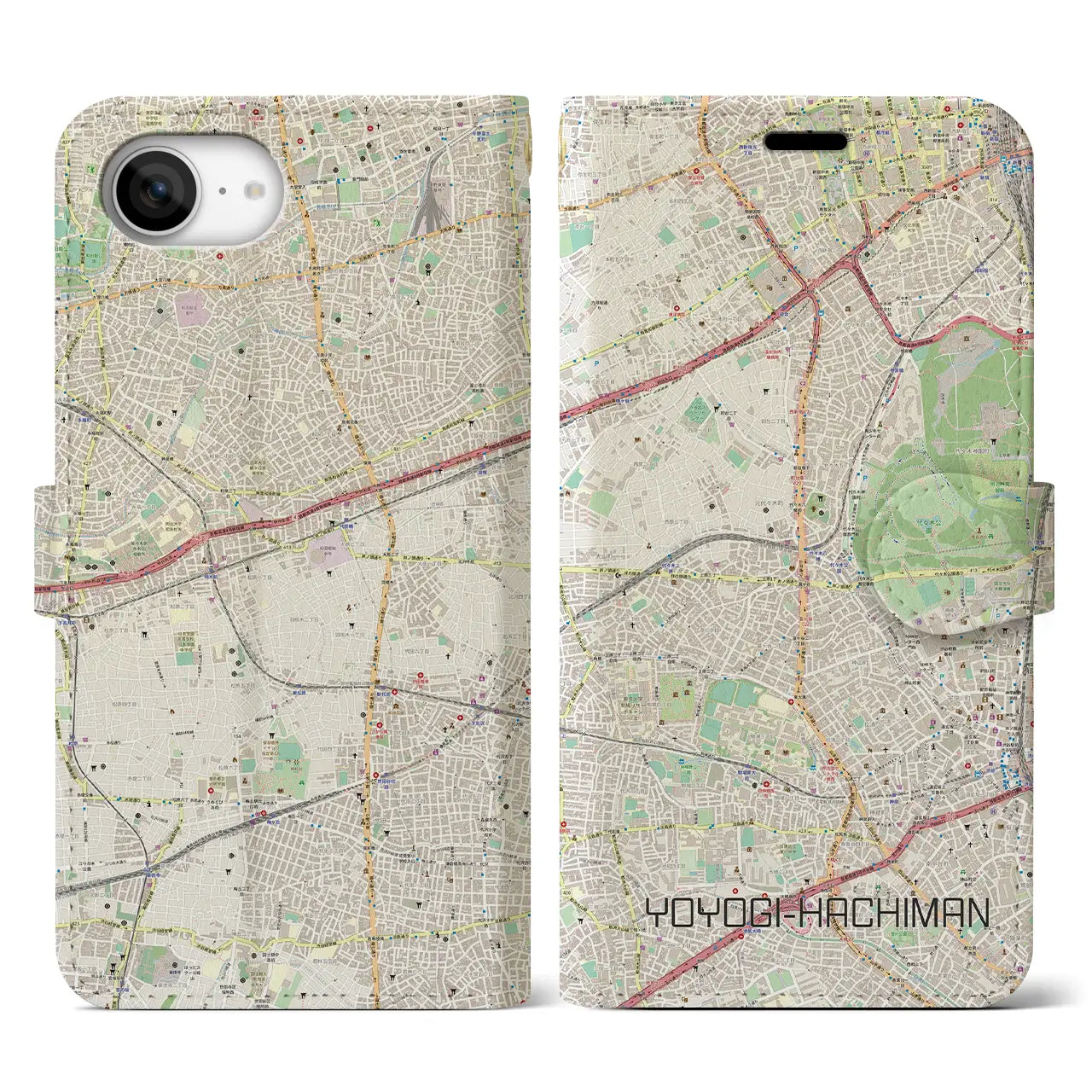 【代々木八幡(東京都)】地図柄iPhoneケース(手帳タイプ)