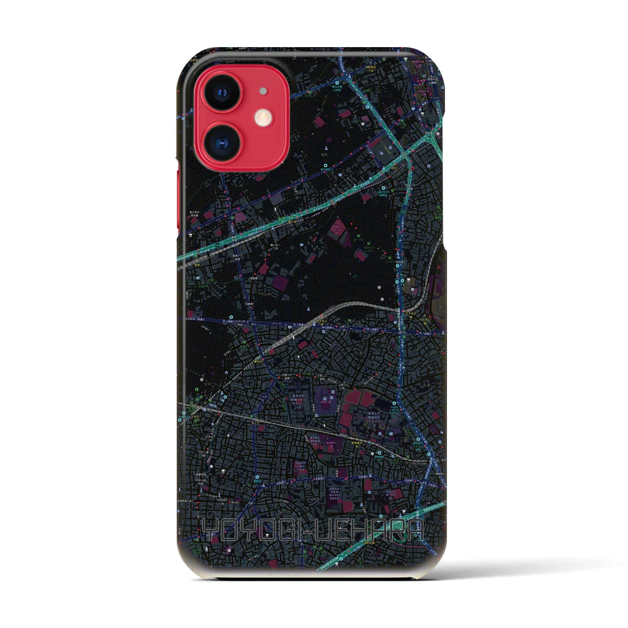 【代々木上原(東京都)】地図柄iPhoneケース(バックカバータイプ)