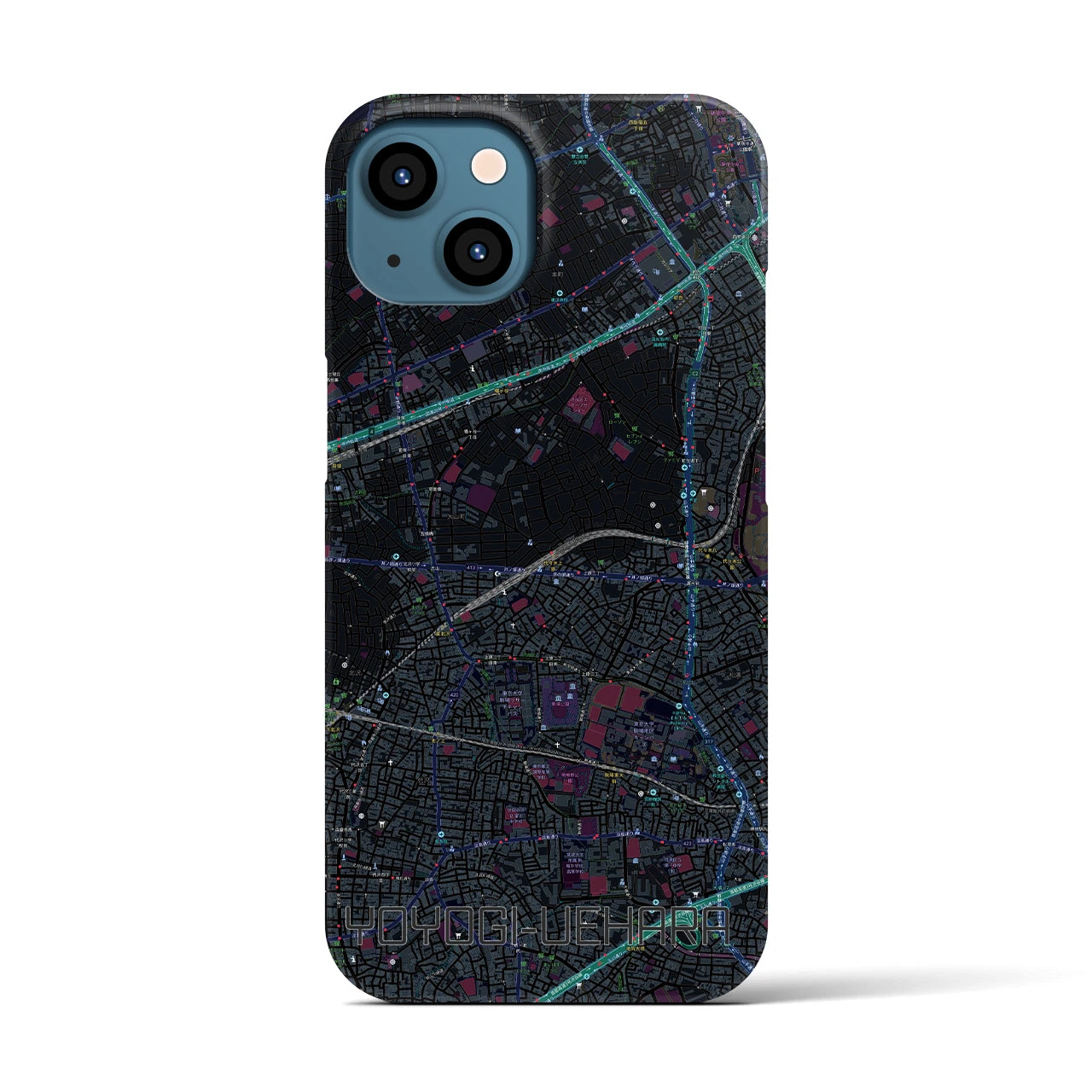 【代々木上原(東京都)】地図柄iPhoneケース(バックカバータイプ)