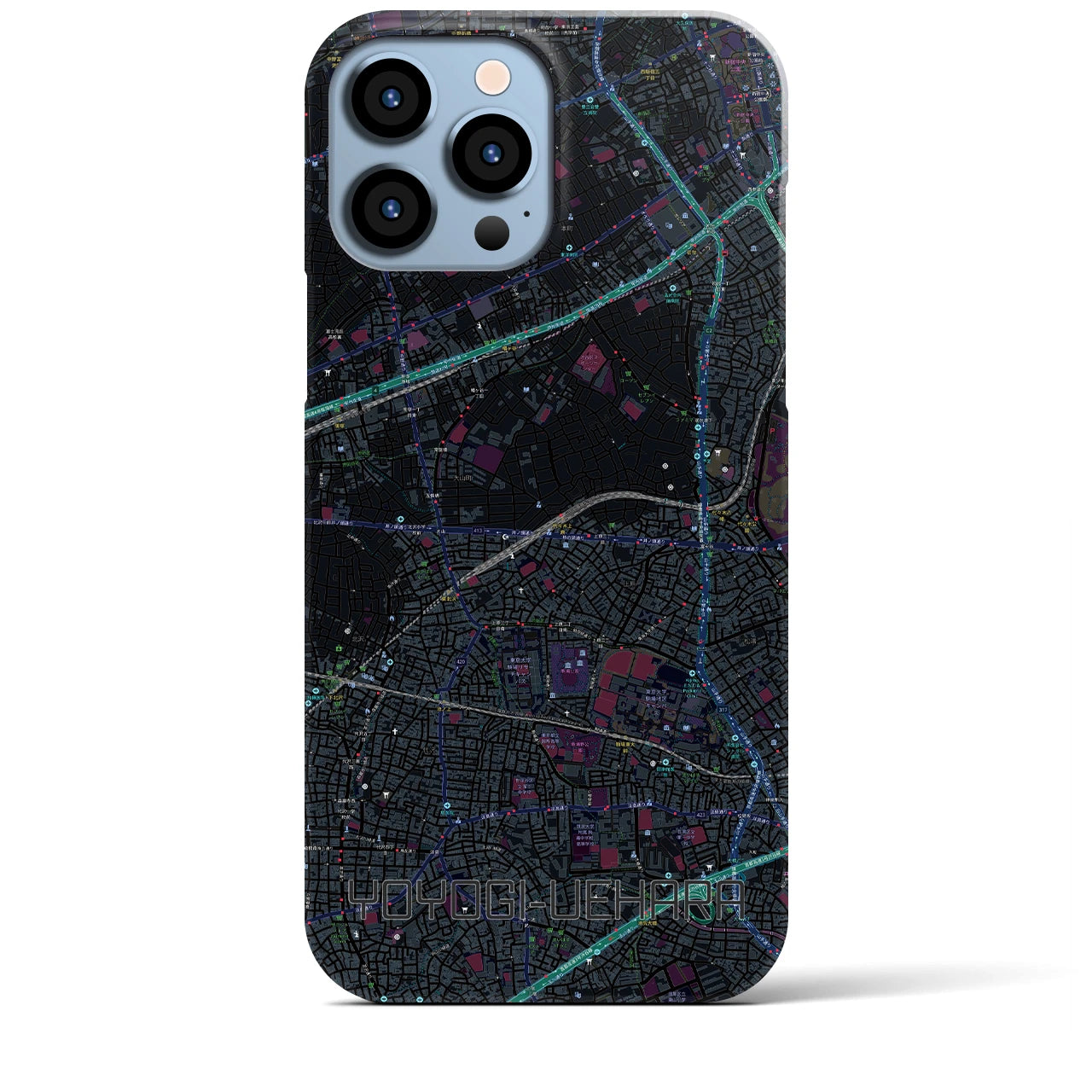 【代々木上原(東京都)】地図柄iPhoneケース(バックカバータイプ)