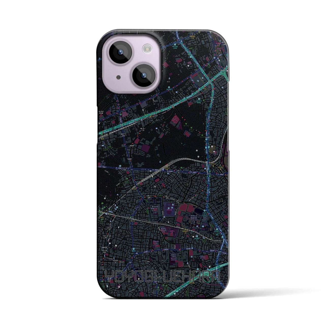 【代々木上原(東京都)】地図柄iPhoneケース(バックカバータイプ)