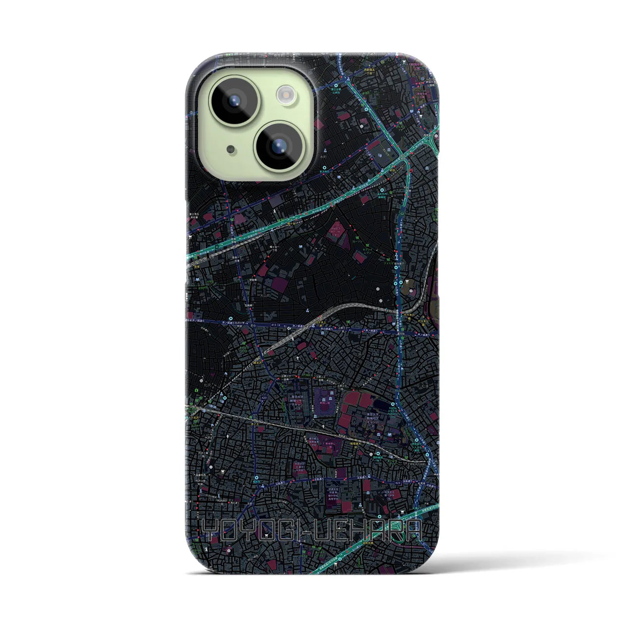 【代々木上原(東京都)】地図柄iPhoneケース(バックカバータイプ)