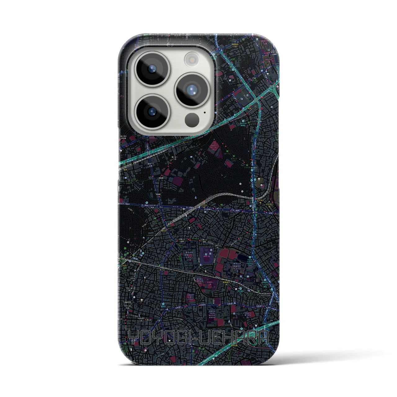 【代々木上原(東京都)】地図柄iPhoneケース(バックカバータイプ)
