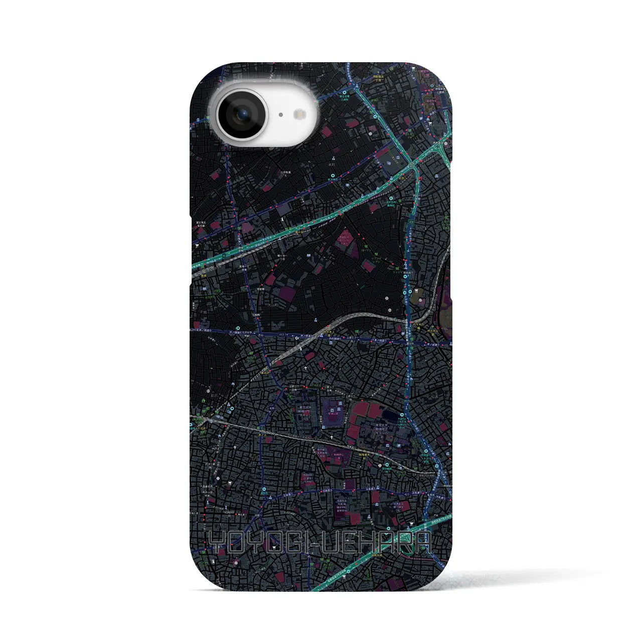 【代々木上原(東京都)】地図柄iPhoneケース(バックカバータイプ)