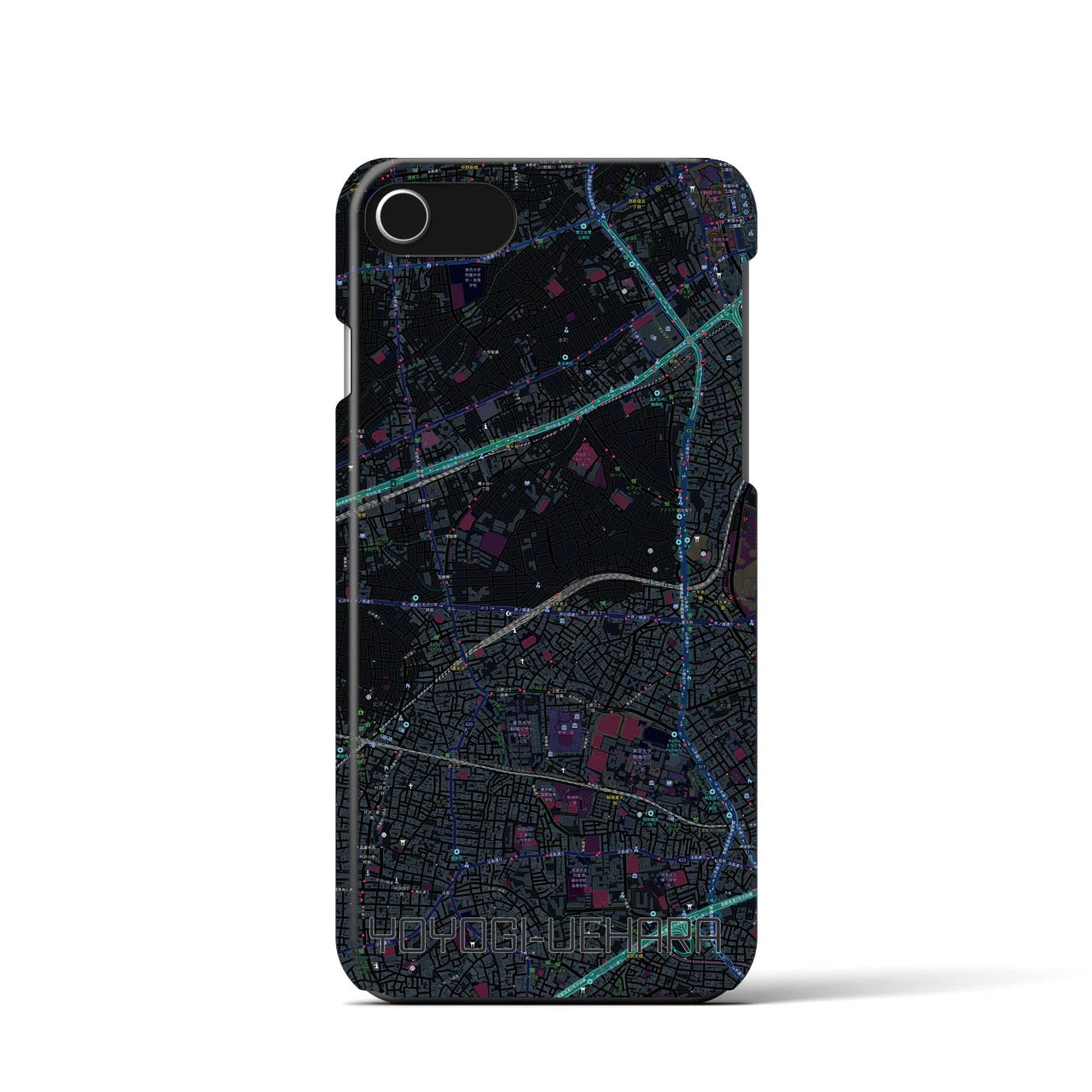 【代々木上原(東京都)】地図柄iPhoneケース(バックカバータイプ)