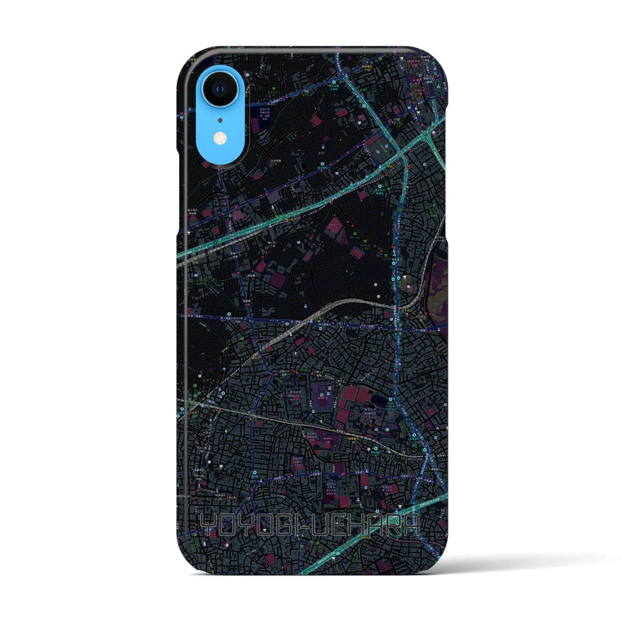 【代々木上原(東京都)】地図柄iPhoneケース(バックカバータイプ)