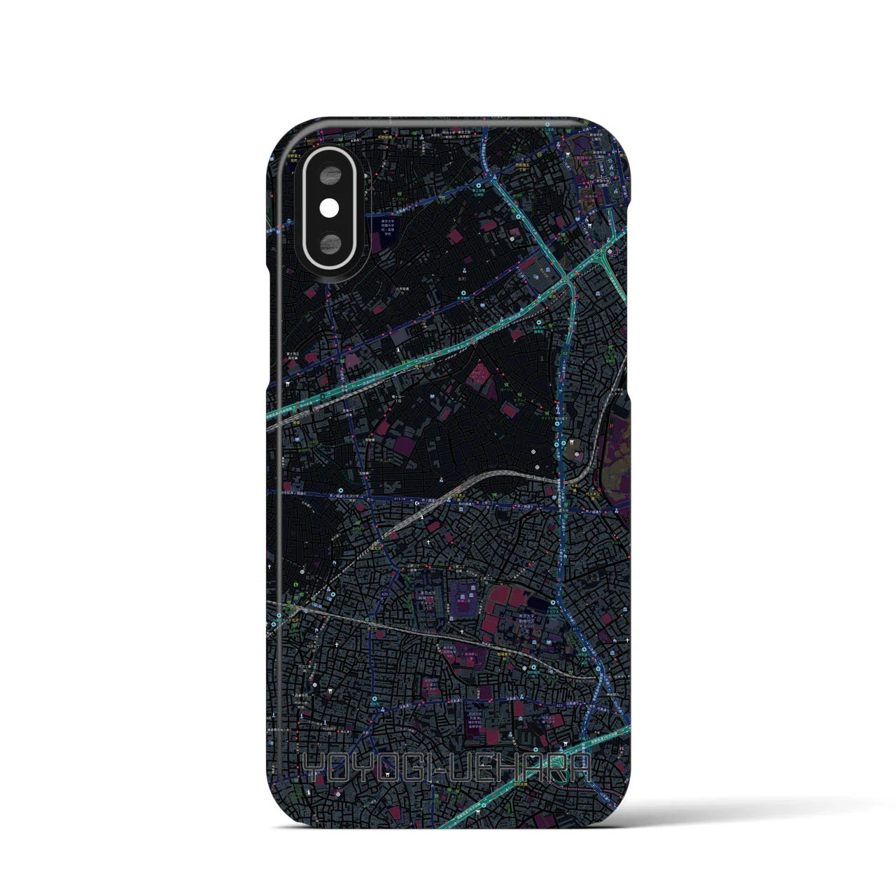 【代々木上原(東京都)】地図柄iPhoneケース(バックカバータイプ)