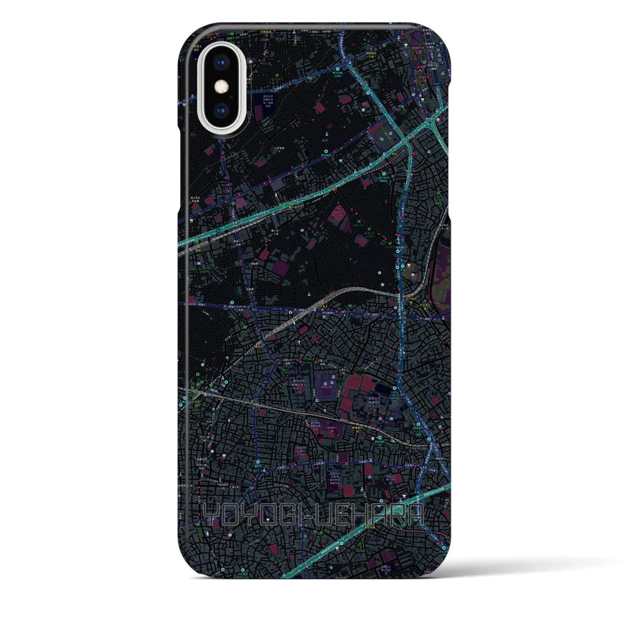 【代々木上原(東京都)】地図柄iPhoneケース(バックカバータイプ)