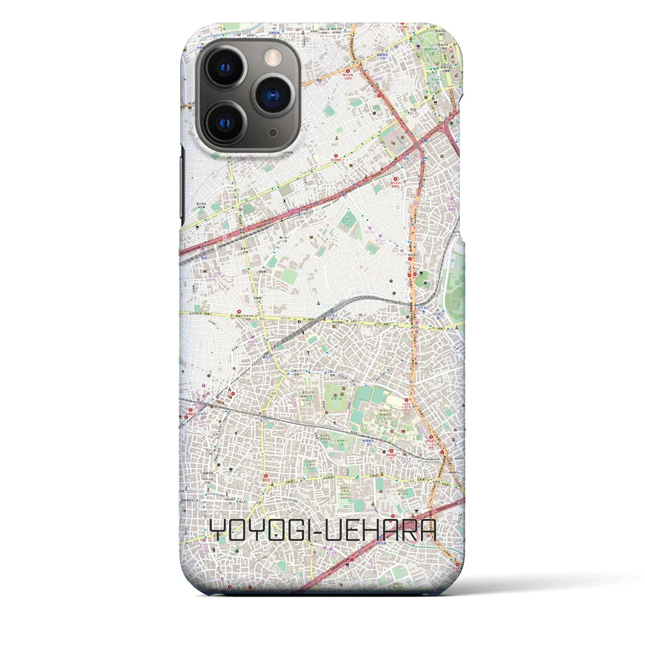 【代々木上原(東京都)】地図柄iPhoneケース(バックカバータイプ)