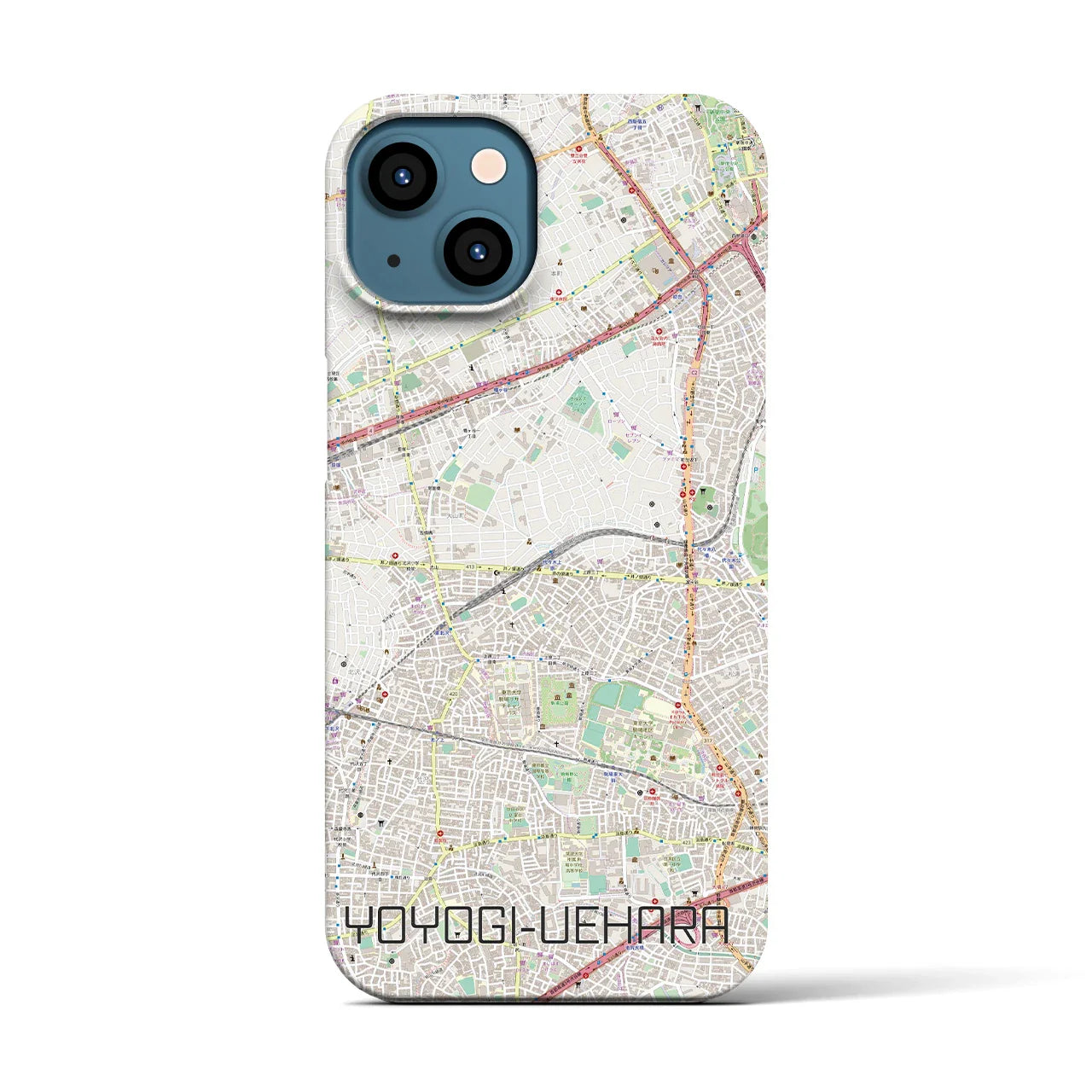 【代々木上原(東京都)】地図柄iPhoneケース(バックカバータイプ)