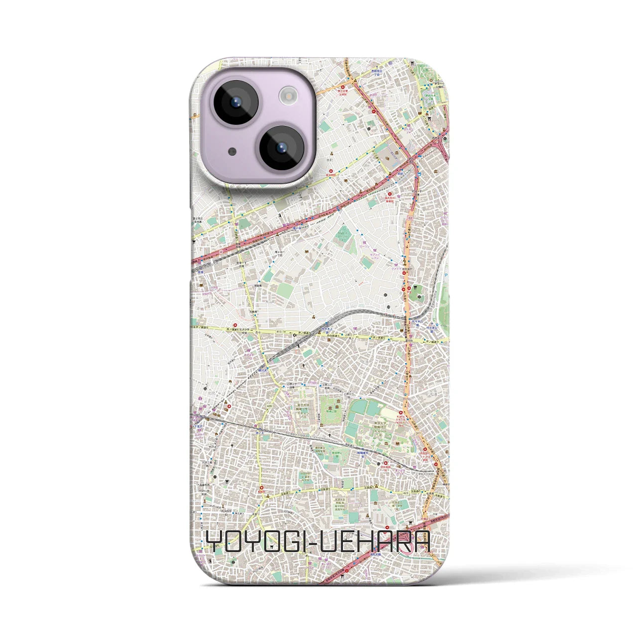 【代々木上原(東京都)】地図柄iPhoneケース(バックカバータイプ)