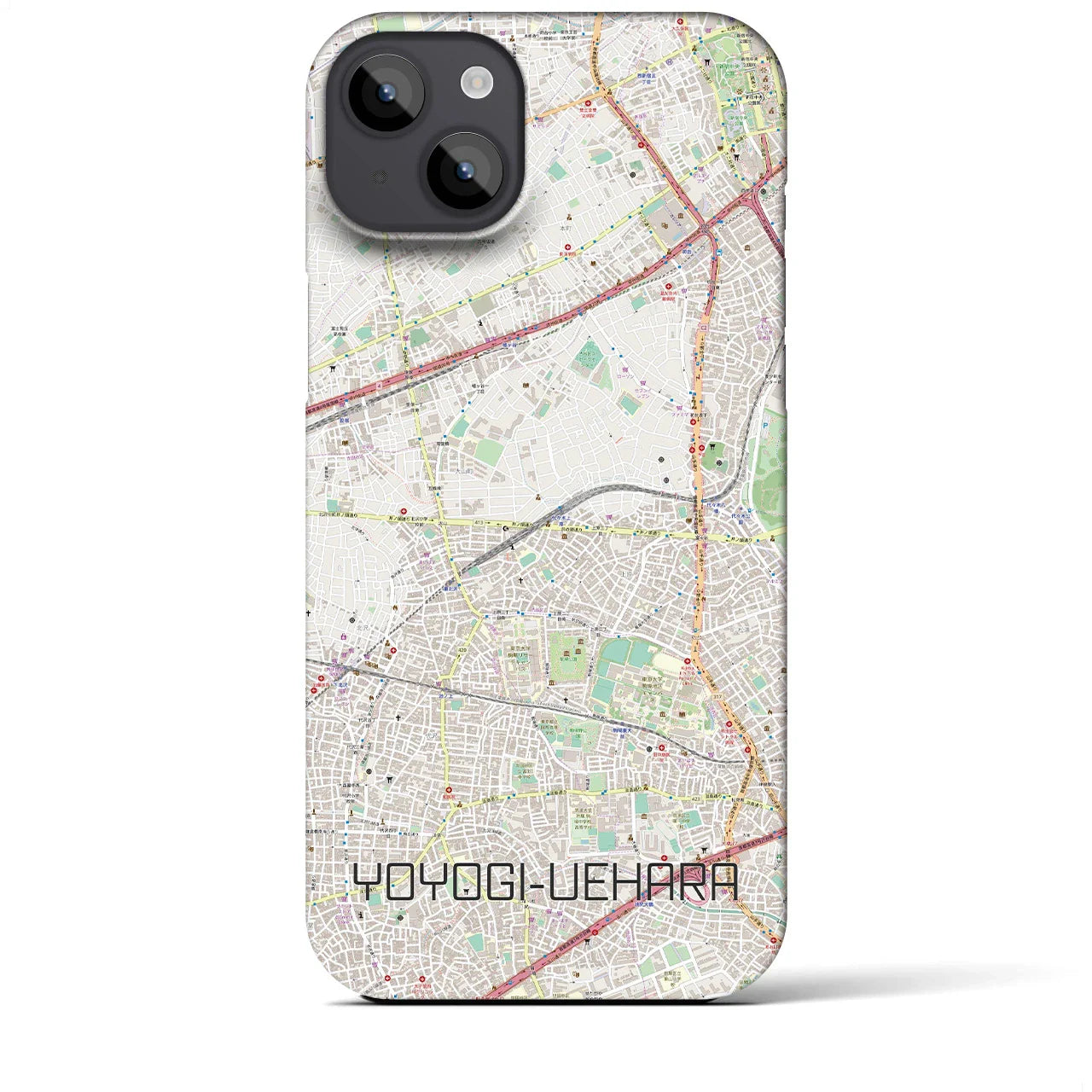 【代々木上原(東京都)】地図柄iPhoneケース(バックカバータイプ)