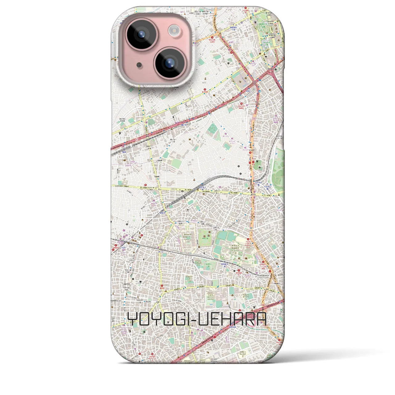【代々木上原(東京都)】地図柄iPhoneケース(バックカバータイプ)