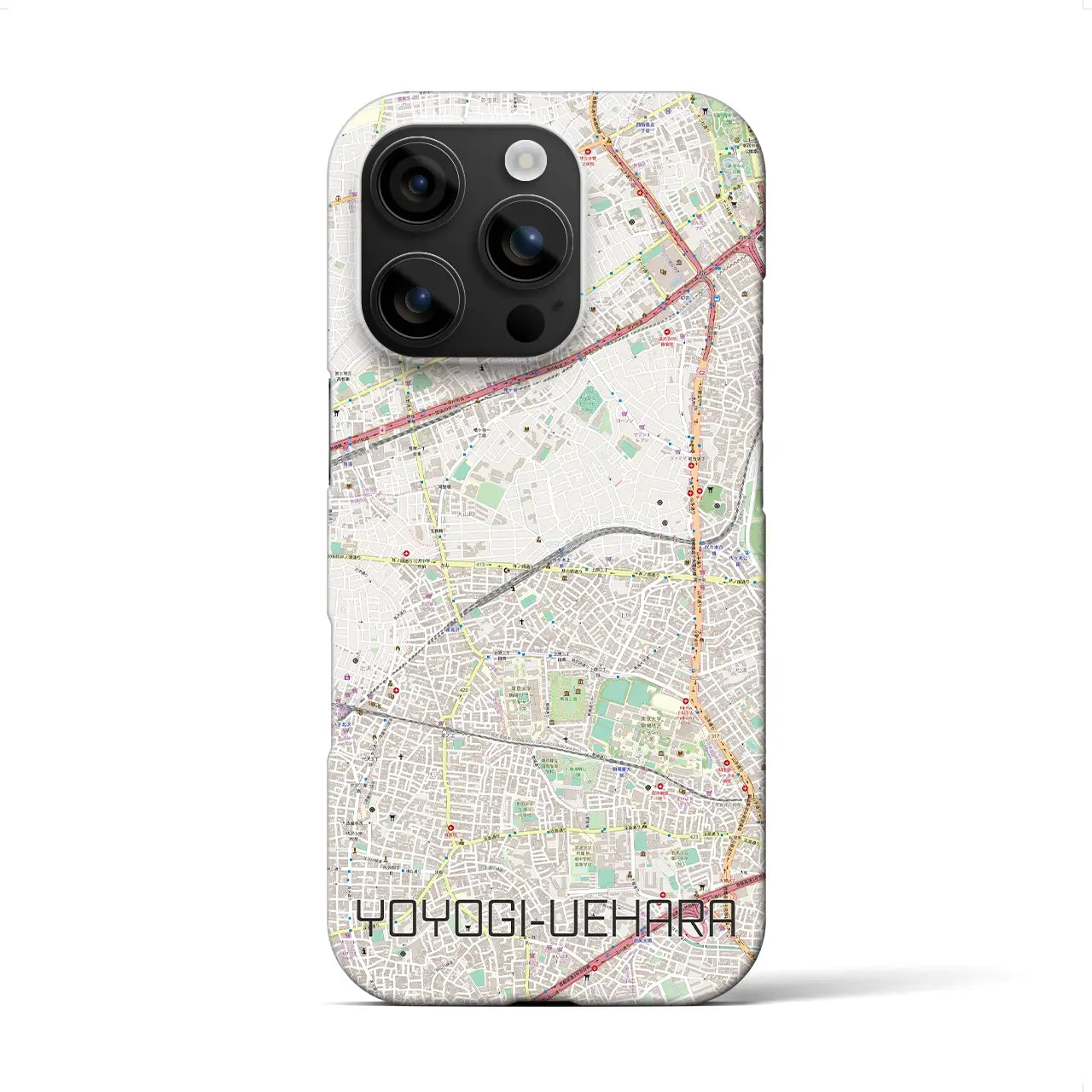 【代々木上原(東京都)】地図柄iPhoneケース(バックカバータイプ)