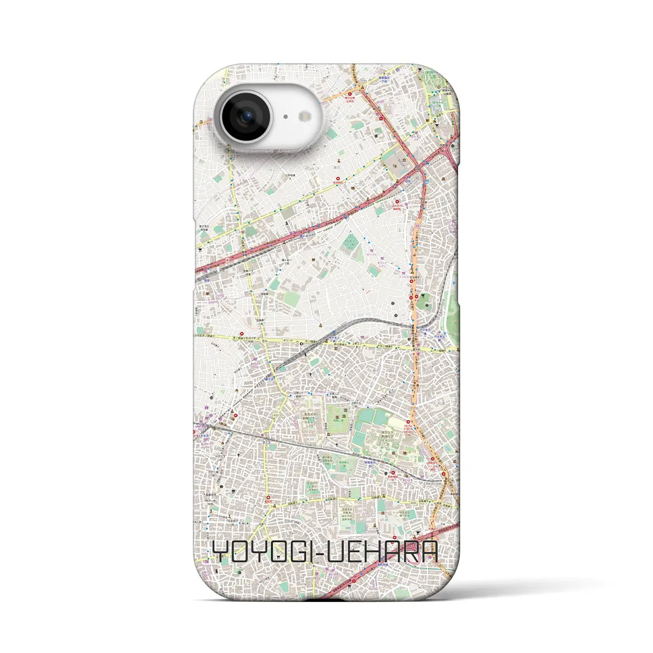 【代々木上原(東京都)】地図柄iPhoneケース(バックカバータイプ)