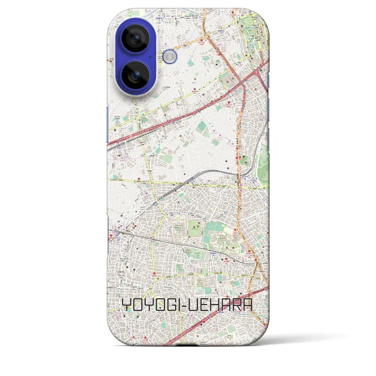 【代々木上原(東京都)】地図柄iPhoneケース(バックカバータイプ)ナチュラル・iPhone 16 Pro Max 用