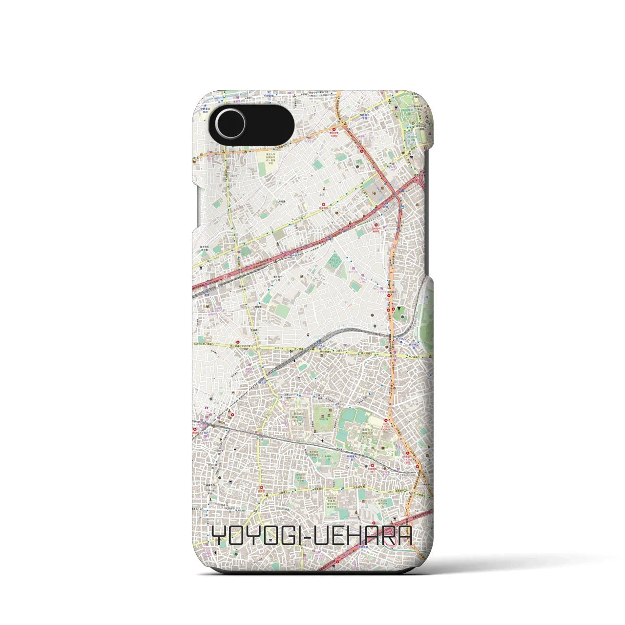 【代々木上原(東京都)】地図柄iPhoneケース(バックカバータイプ)