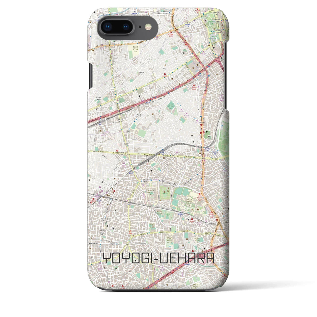 【代々木上原(東京都)】地図柄iPhoneケース(バックカバータイプ)