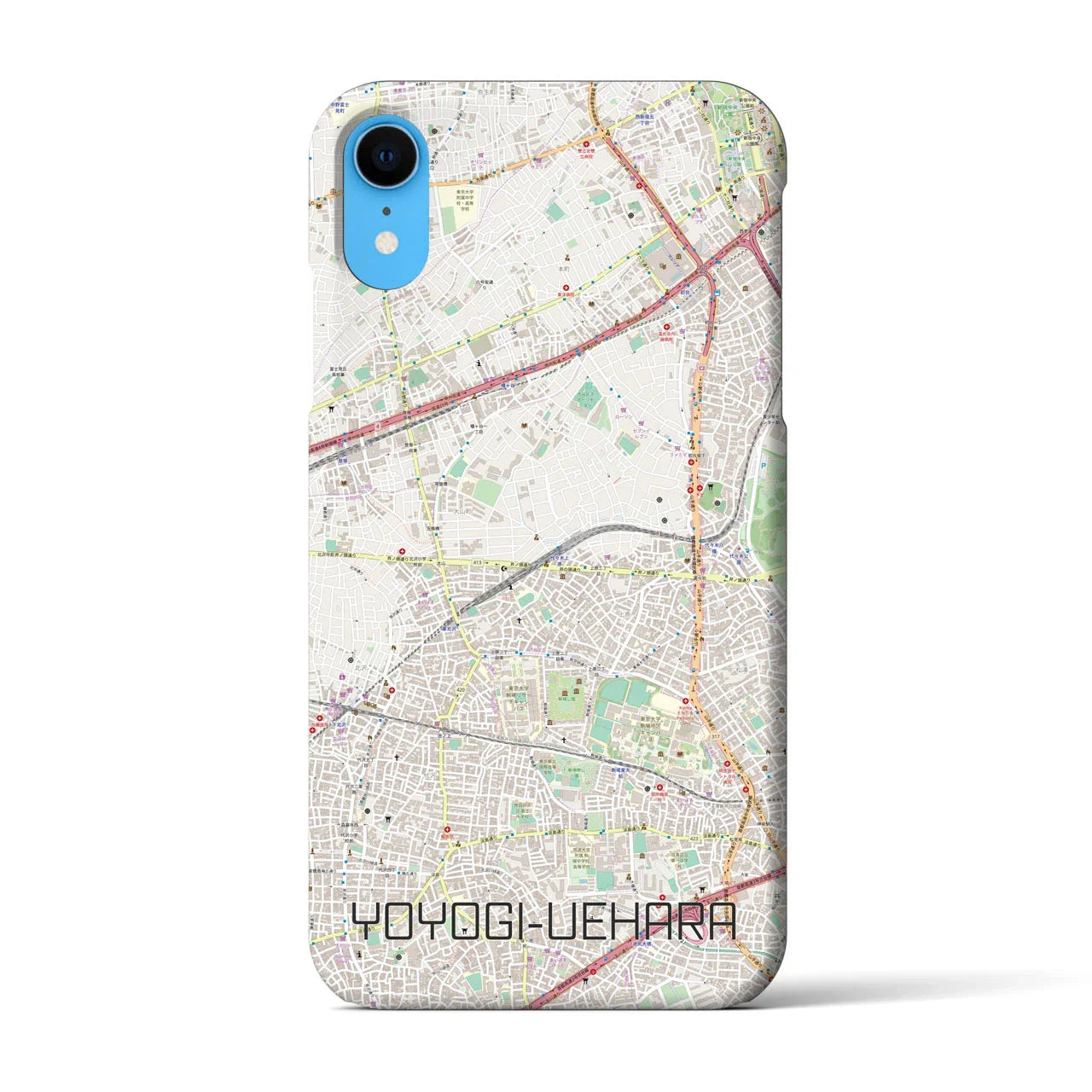 【代々木上原(東京都)】地図柄iPhoneケース(バックカバータイプ)