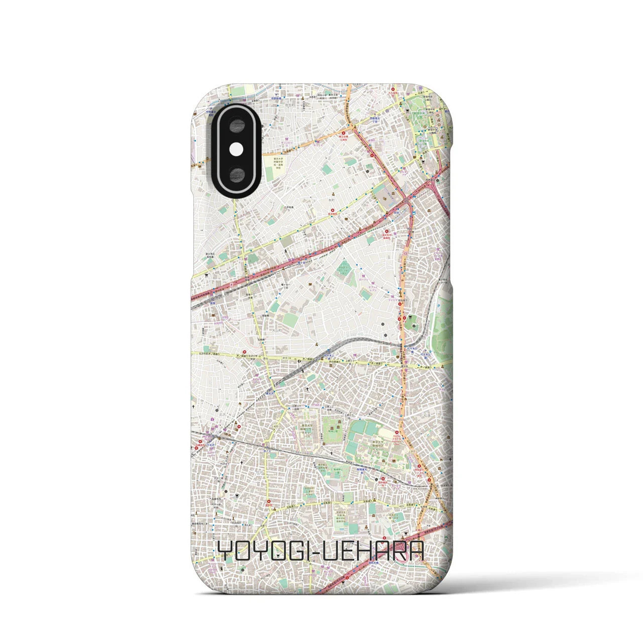 【代々木上原(東京都)】地図柄iPhoneケース(バックカバータイプ)