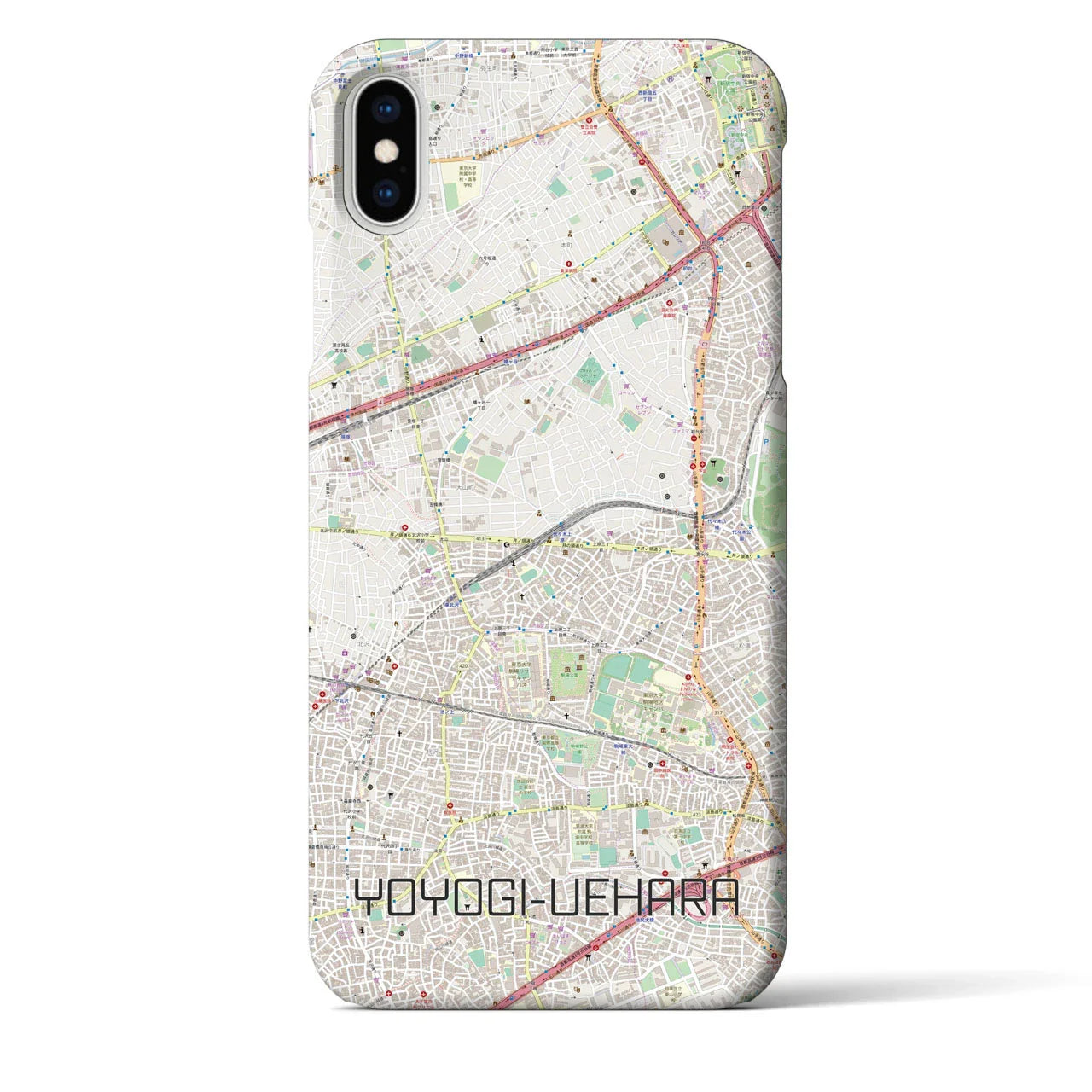 【代々木上原(東京都)】地図柄iPhoneケース(バックカバータイプ)