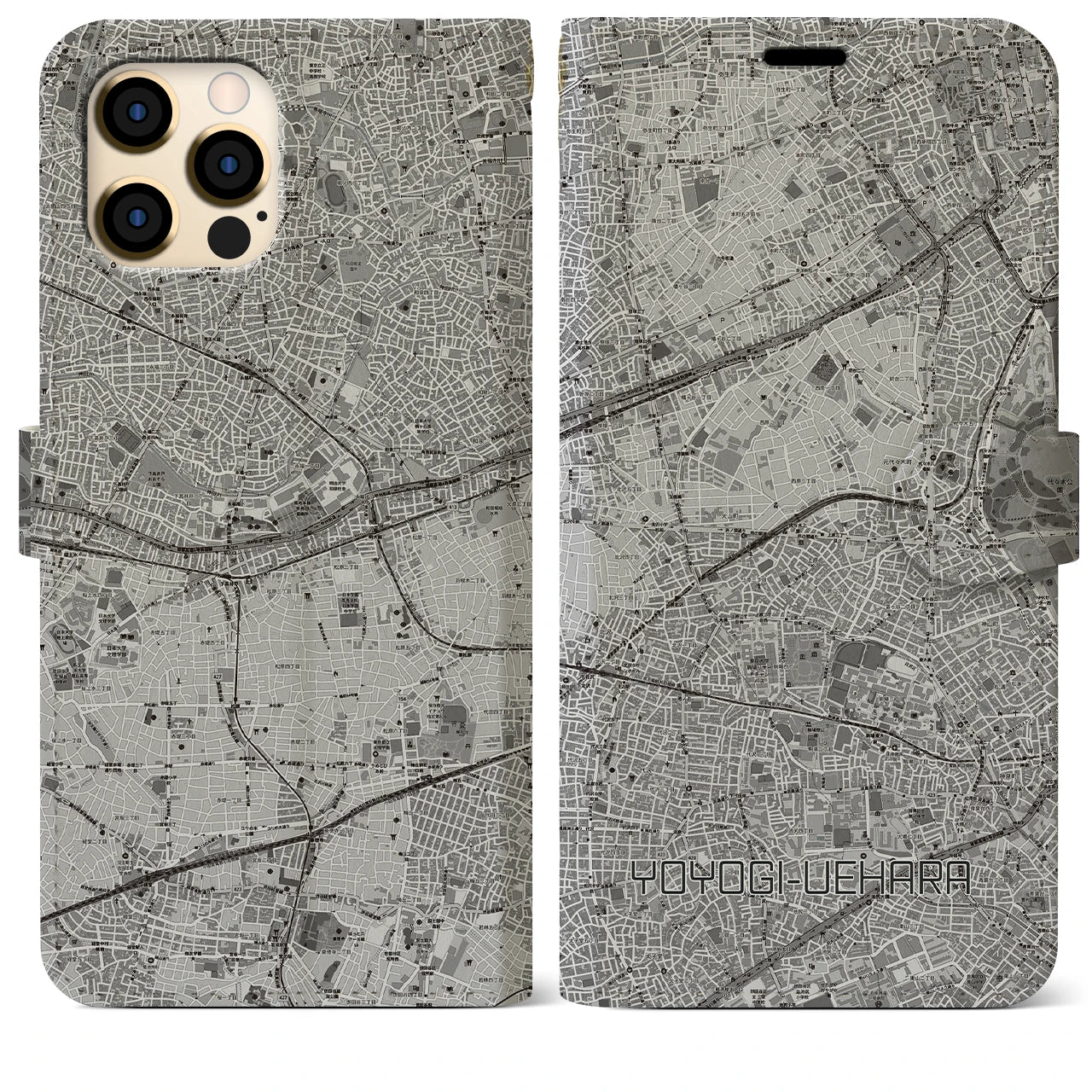 【代々木上原(東京都)】地図柄iPhoneケース(手帳タイプ)