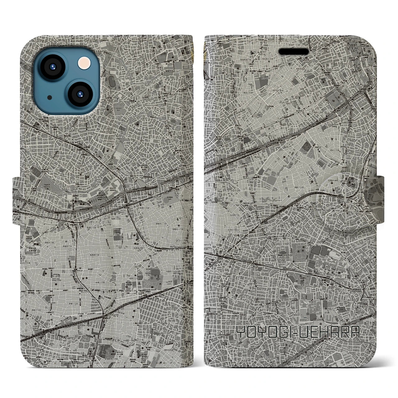 【代々木上原(東京都)】地図柄iPhoneケース(手帳タイプ)