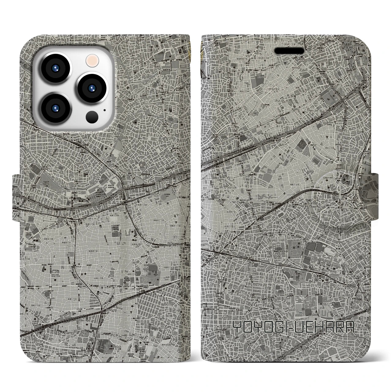 【代々木上原(東京都)】地図柄iPhoneケース(手帳タイプ)